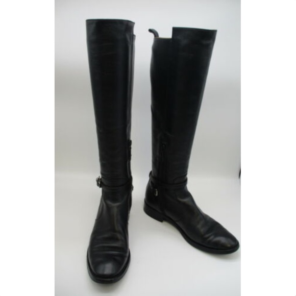BALENCIAGA black leather knee high boots - Picture 1 of 8